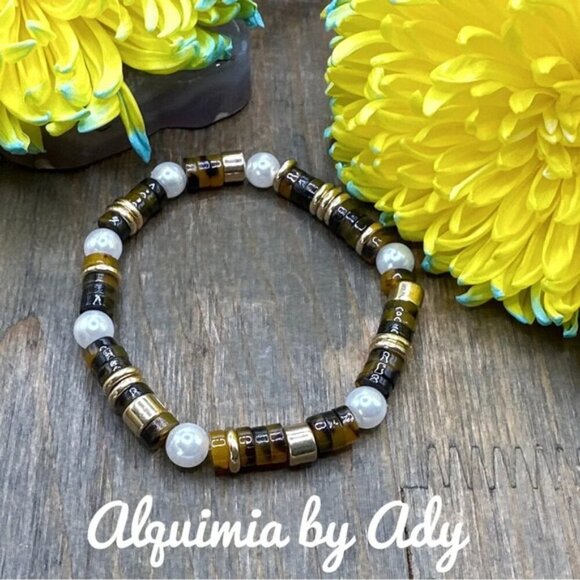 Alquimia Brown and Gold Beaded Bracelet - Picture 1 of 1